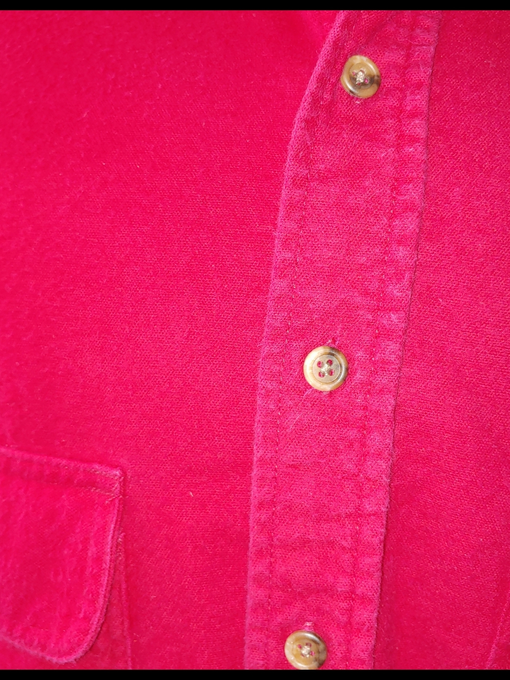 St John's Bay Long-Sleeve Red Button-Up Cotton LT - Picture 8 of 8